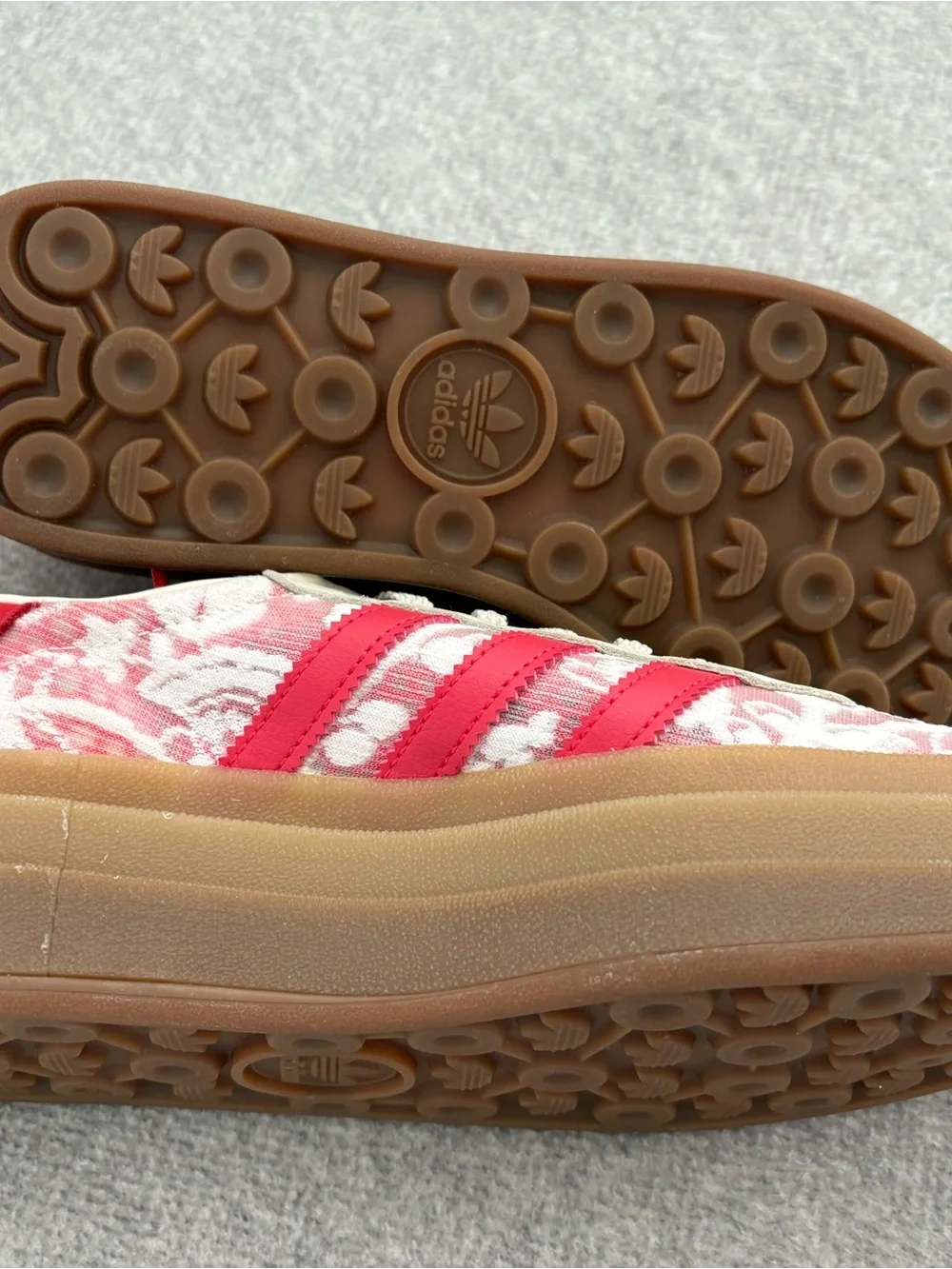 adidas Originals Pink and Cream Floral Athletic Sneakers - Picture 3 of 4
